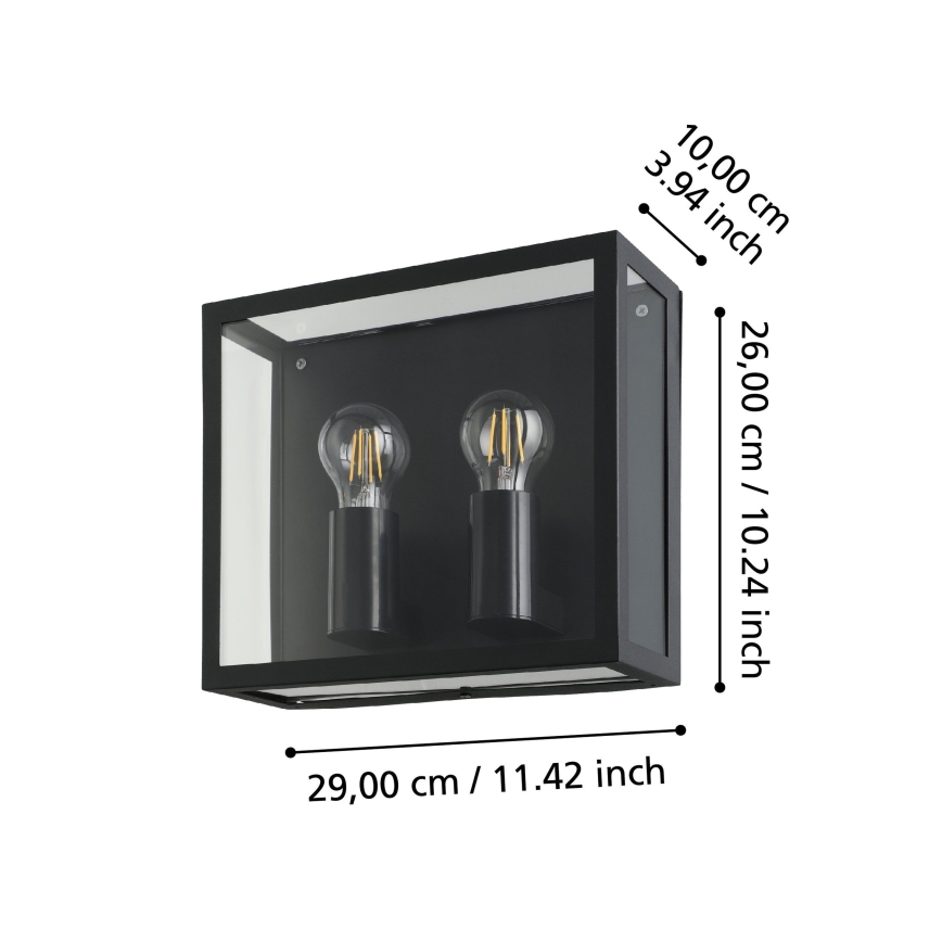 Eglo - Vanjska zidna svjetiljka 2xE27/40W/230V IP44