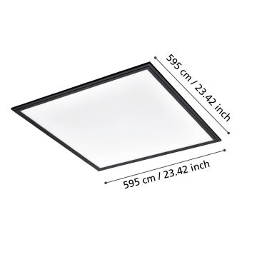 Eglo - LED Stropna svjetiljka LED/33W/230V 60x60 cm crna