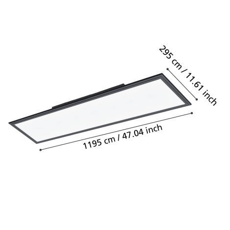 Eglo - LED Stropna svjetiljka LED/33W/230V 120x30 cm crna