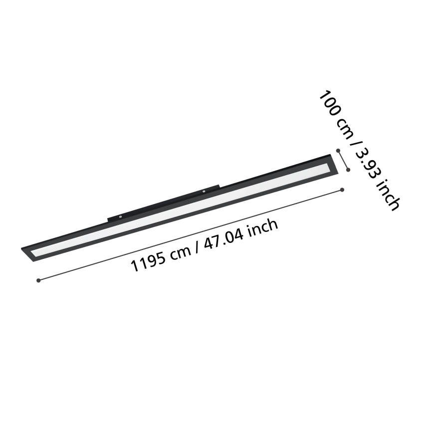 Eglo - LED Stropna svjetiljka LED/38W/230V 120x10 cm crna