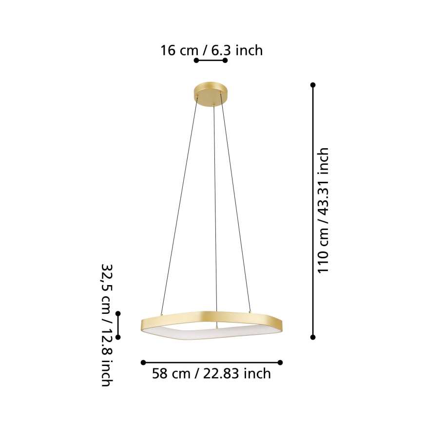 Eglo - LED Prigušivi luster na sajli LED/25,2W/230V