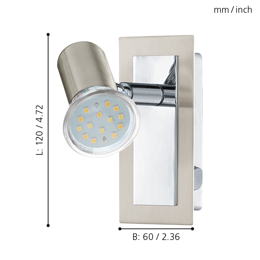 EGLO - Zidna stropna svjetiljka 1xGU10/LED/3W