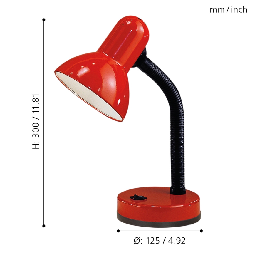 EGLO - Stolna lampa 1xE27/40W crvena