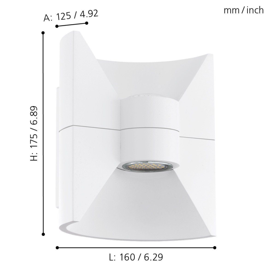 Eglo 93367 - LED Vanjska zidna svjetiljka REDONDO Bijela 2xLED-SMD/2,5W/230V IP44