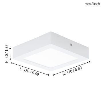 Eglo 94074 - LED Stropna svjetiljka FUEVA 1 LED/10,88W/230V