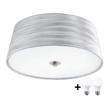 Eglo 94306- LED Stropna svjetiljka FONSEA 1 2xE27/9W/230V srebrna