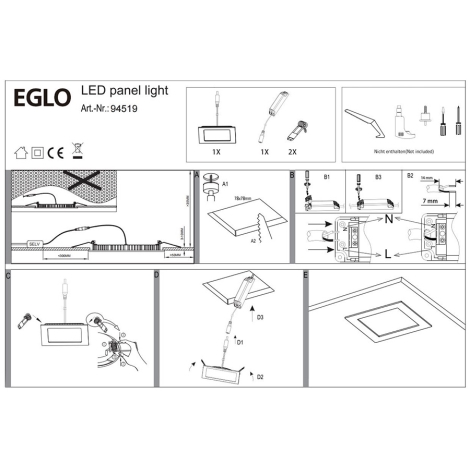 Eglo 94519 - LED ugradbena svjetiljka FUEVA 1 LED/2,7W/230V