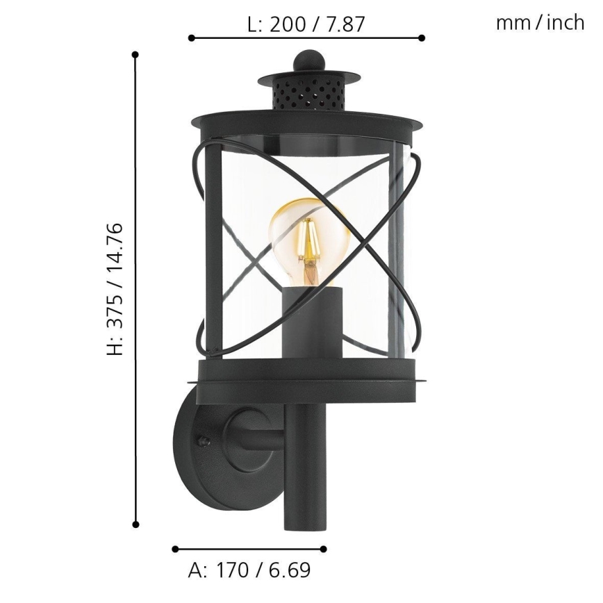 Eglo - Vanjska svjetiljka 1xE27/60W/230V IP44
