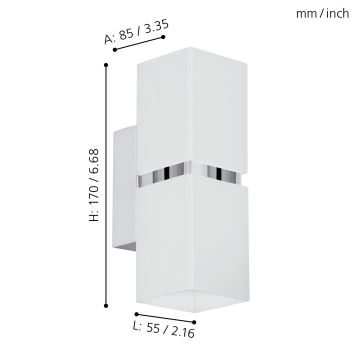 Eglo - LED zidna svjetiljka 2xGU10-LED/4W/230V