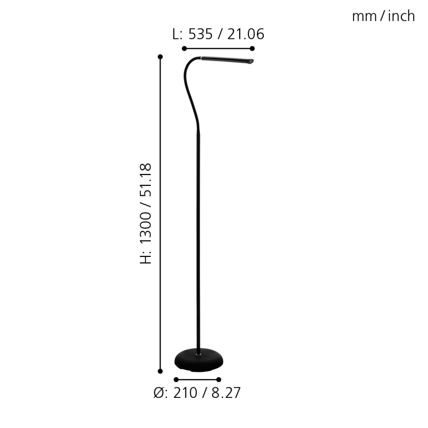 Eglo - LED Prigušiva dodirna podna lampa LED/4,5W/230V