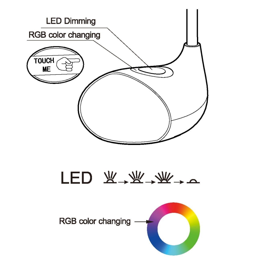Eglo - LED stolna svjetiljka za prigušivanje 1xLED/2,2W+0,3W/230V RGB
