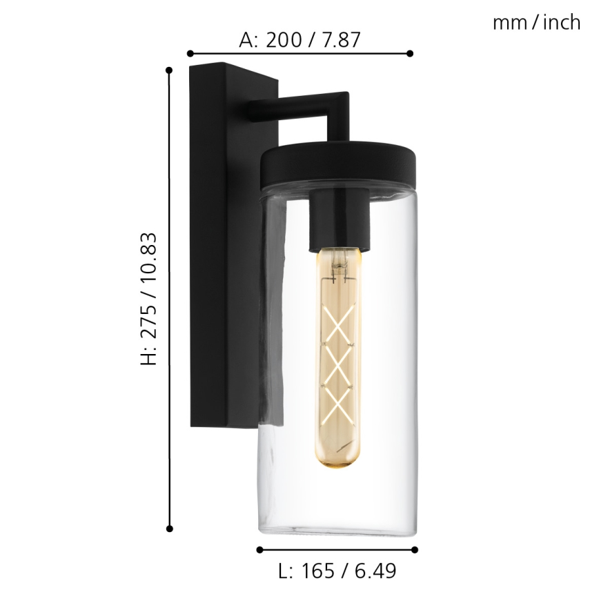 Eglo - Vanjska zidna svjetiljka 1xE27/60W/230V IP44