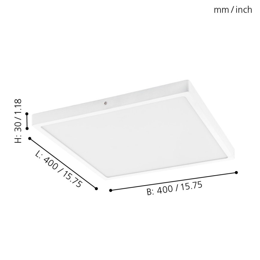 Eglo - LED Stropna svjetiljka 1xLED/25W/230V bijela uglast 4000K