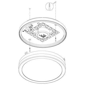 Eglo - LED Prigušiva stropna svjetiljka za kupaonicu LOCANA-C LED/14W siva IP44