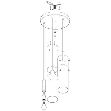 Eglo -  Luster na sajli 5xE27/60W/230V