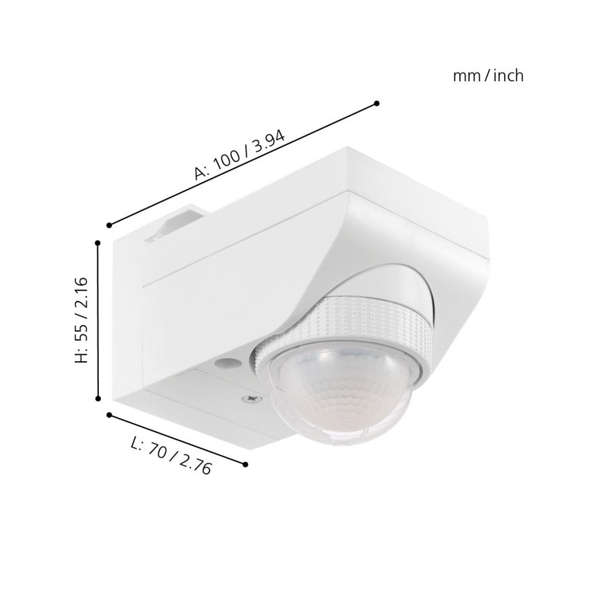 Eglo - Vanjski senzor pokreta 1m bijela IP44