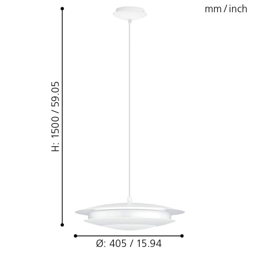 Eglo - LED RGB Prigušivi luster na sajli MONEVA-C LED/18W/230V