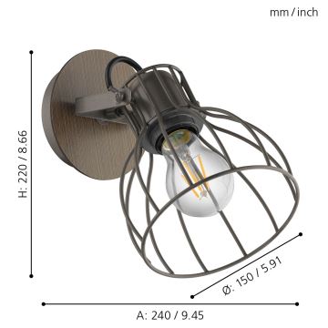Eglo - Zidna reflektorska svjetiljka 1xE27/40W/230V