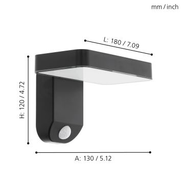 Eglo - LED Solarna zidna svjetiljka sa senzorom LED/4,5W/3,7V IP44