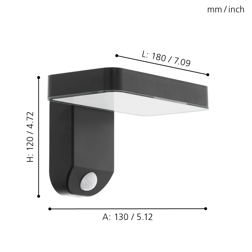 Eglo - LED Solarna zidna svjetiljka sa senzorom LED/4,5W/3,7V IP44