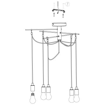 Eglo - Luster na sajli 6xE27/60W/230V