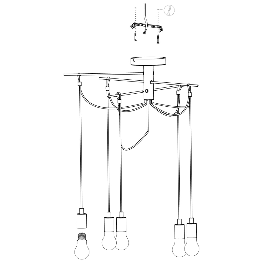 Eglo - Luster na sajli 6xE27/60W/230V