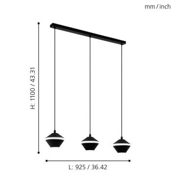 Eglo - LED luster na sajli 3xGU10/5W/230V