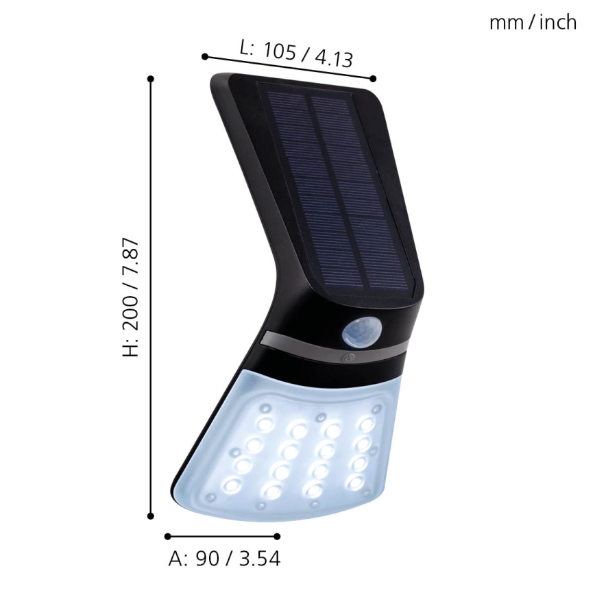 Eglo - Solarna svjetiljka sa senzorom LED/2W/3,7V IP44