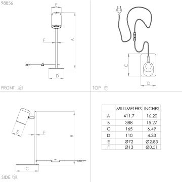 Eglo - LED Stolna lampa 1xGU10/4,5W/230V bijela