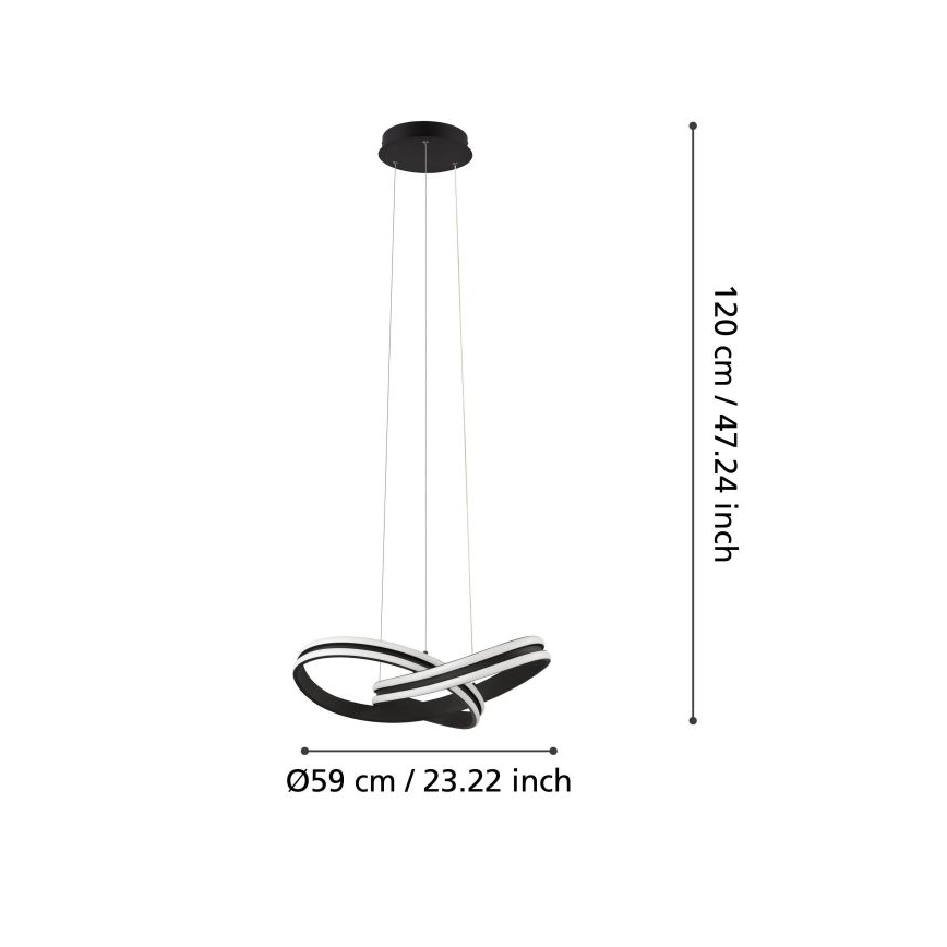 Eglo - LED luster na sajli 2xLED/18W/230V