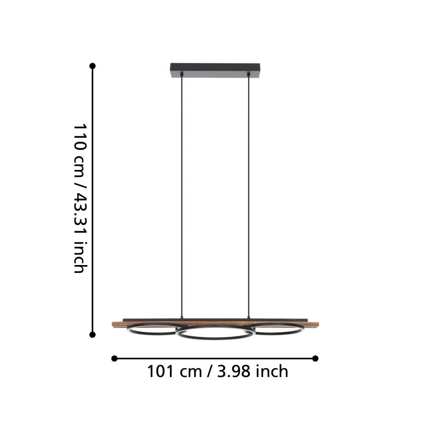 Eglo - LED Prigušivi luster na sajli LED/40,5W/230V