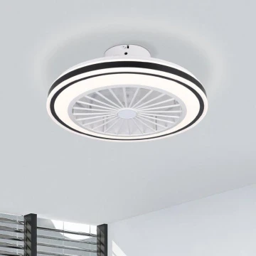 Eglo - LED Prigušivi stropni ventilator LED/25,5W/230V bijela/crna 2700-6500K + daljinski upravljač