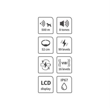 Električna ogrlica za dresuru pasa 52cm 600m 3,7V IP67