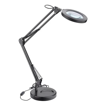 Extol - LED Prigušiva stolna lampa s povećalom LED/8W/5V 2900/4500/7500K crna