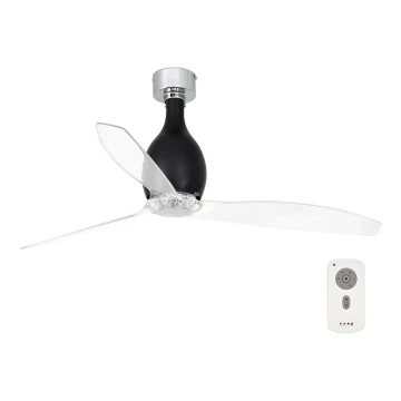 FARO 32026 - Stropni ventilator MINI ETERFAN crna/prozirna + daljinski upravljač