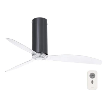 FARO 32035 - Stropni ventilator TUBE FAN crna/prozirna + daljinski upravljač