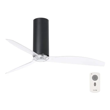 FARO 32036 - Stropni ventilator TUBE FAN crna/prozirna + daljinski upravljač