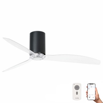 FARO 32041WP - Stropni ventilator MINI TUBE FAN M crna/prozirna pr. 128 cm SMART + daljinski upravljač