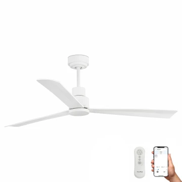 FARO 33487WP - Stropni ventilator NASSAU Wi-Fi bijela + daljinski upravljač