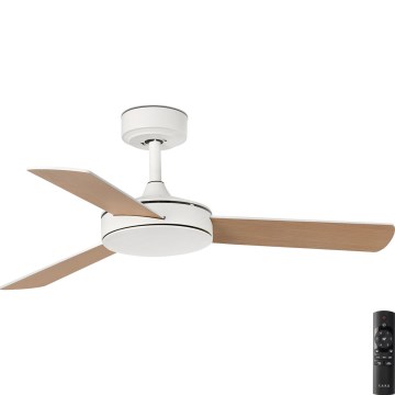 FARO 33603DC - Stropni ventilator MINI MALLORCA S smeđa/bijela pr. 106 cm + daljinski upravljač