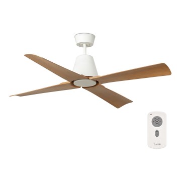 FARO 34105 - Stropni ventilator TYPHOON M smeđa/bijela pr. 130 cm IP44 + daljinski upravljač