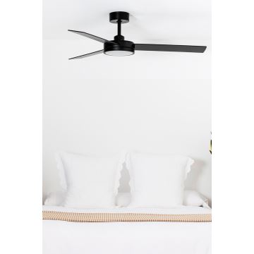 FARO 34261 - LED Stropni ventilator BARTH LED/24W/230V Wi-Fi crna + daljinski upravljač