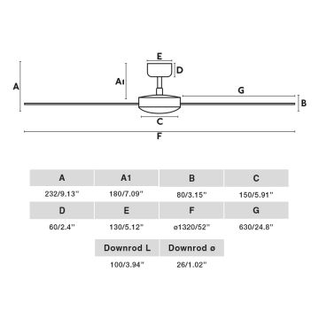 FARO 34297WP - Stropni ventilator RUDDER L bijela pr. 132 cm SMART + daljinski upravljač