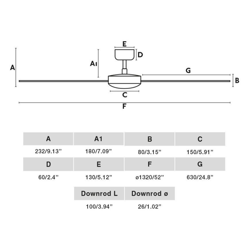 FARO 34298WP - Stropni ventilator RUDDER L crna pr. 132 cm SMART + daljinski upravljač