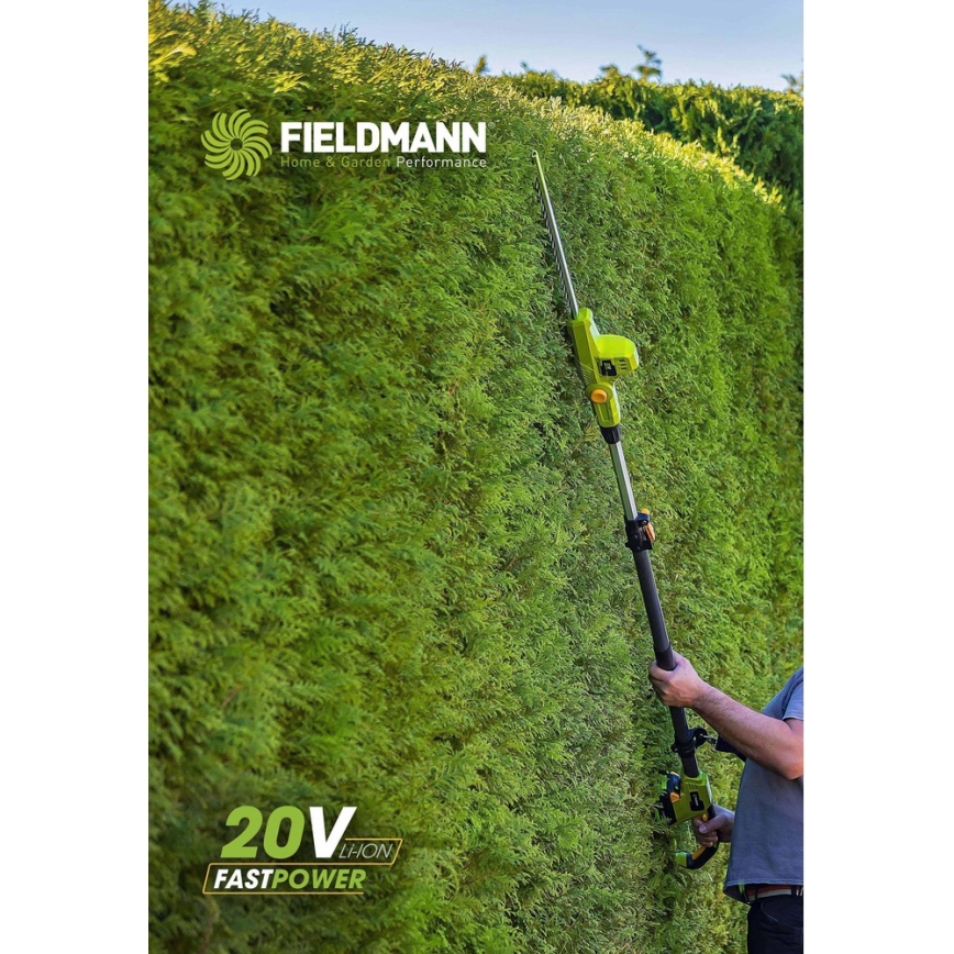 Fieldmann - Akumulatorske teleskopske škare za živicu 20V