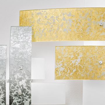 Gea Luce LARA P M arg - Stropna svjetiljka LARA 2xE27/70W/230V 70 cm srebrna