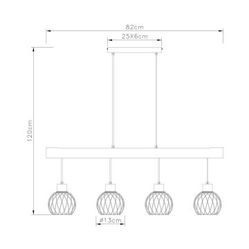 Globo - Luster na sajli 4xE27/15W/230V