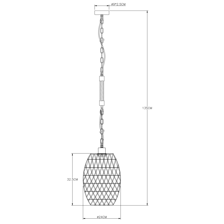 Globo - Luster na lancu 1xE27/60W/230V