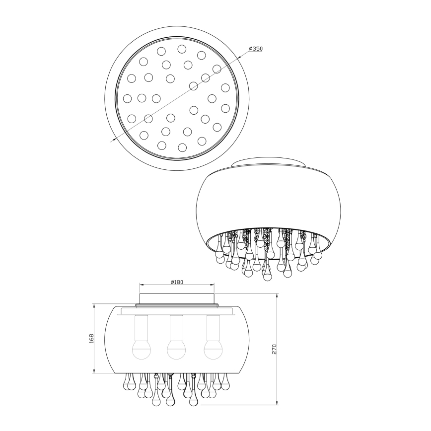 Globo 15809D - Stropna svjetiljka KALLA 5xE14/25W/230V