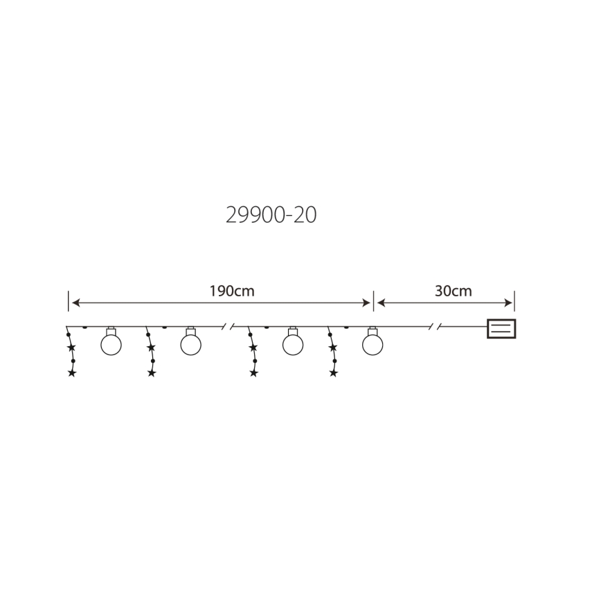 Globo 29900-20 - LED Dekorativni lanac 20xLED/0,03W/2xAA